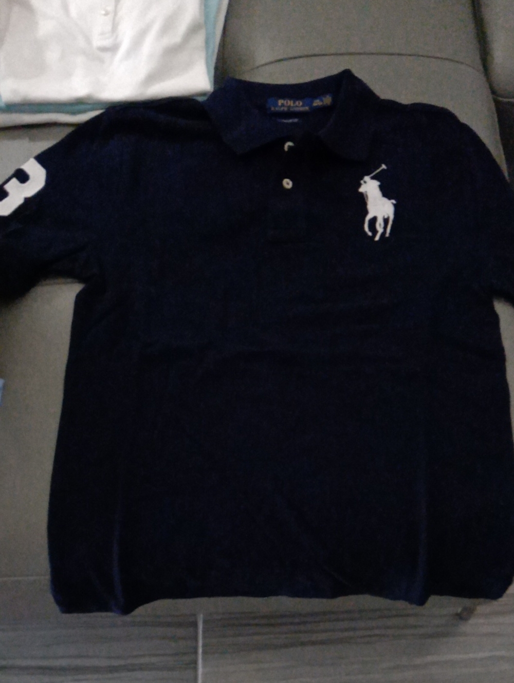 Polo by Ralph Lauren Navy Blue Polo Shirt with White Logo